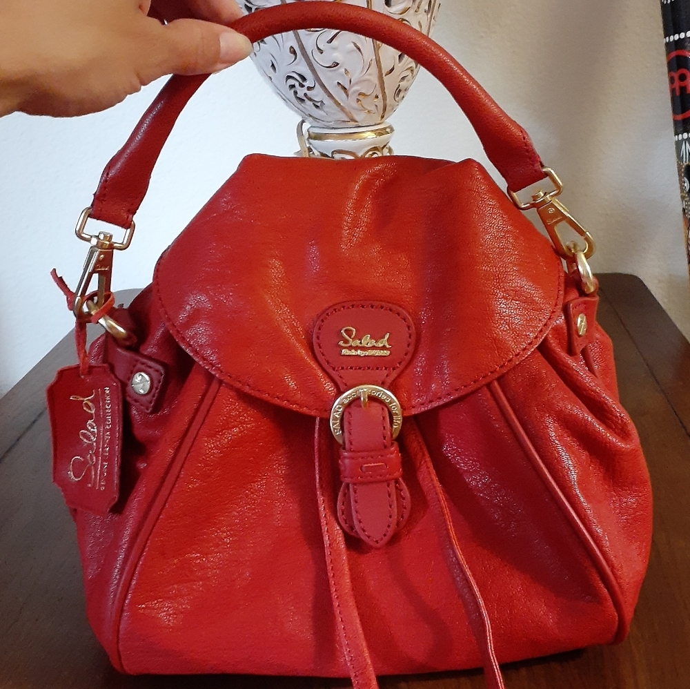 Authentic Salad Drawstring Leather Bag/Purse - image 2